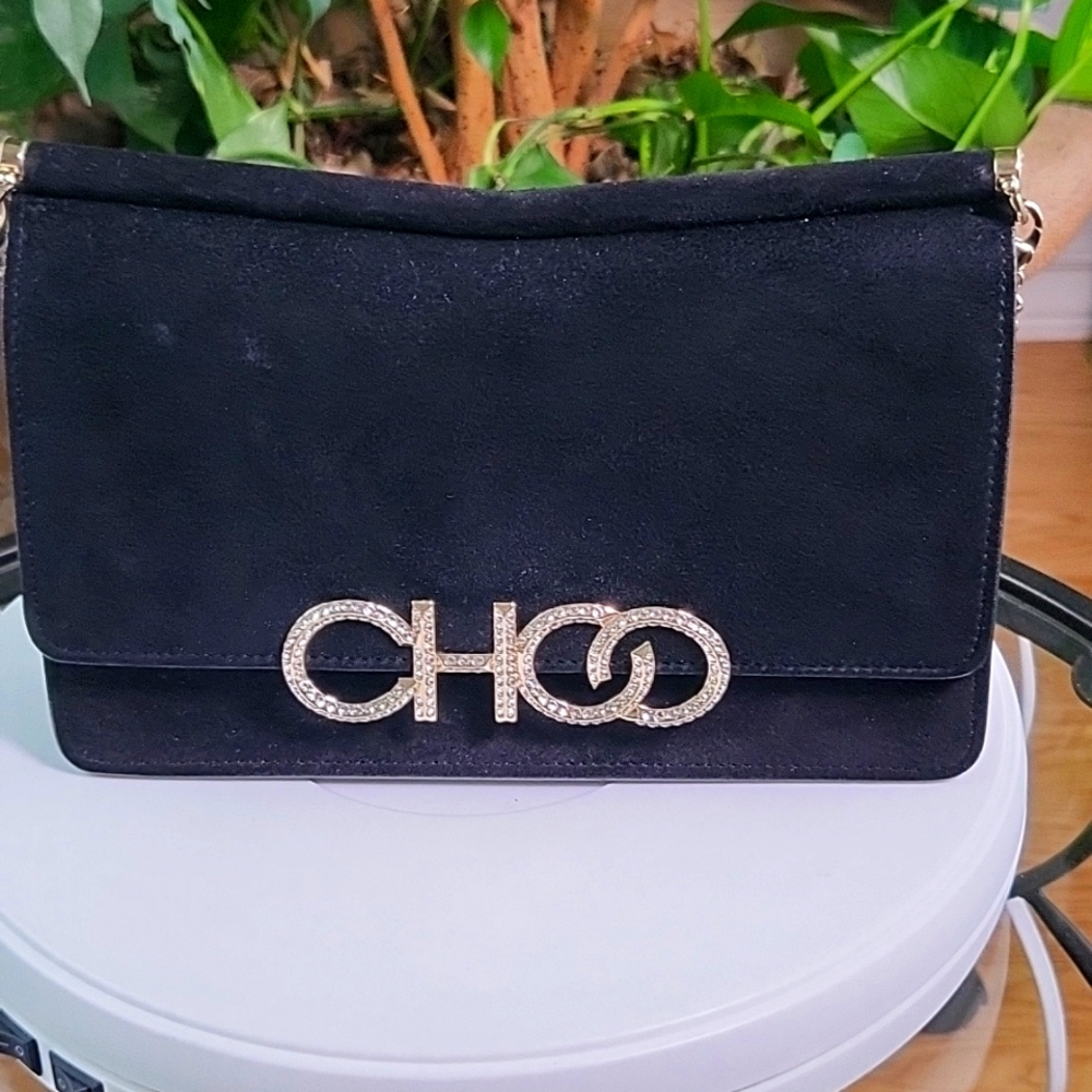 Jimmy Choo Black Suede Clutch Crossbody